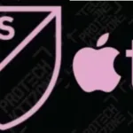 US$7.00 inter miami mls away badge & apple tv(pink) +$7.00